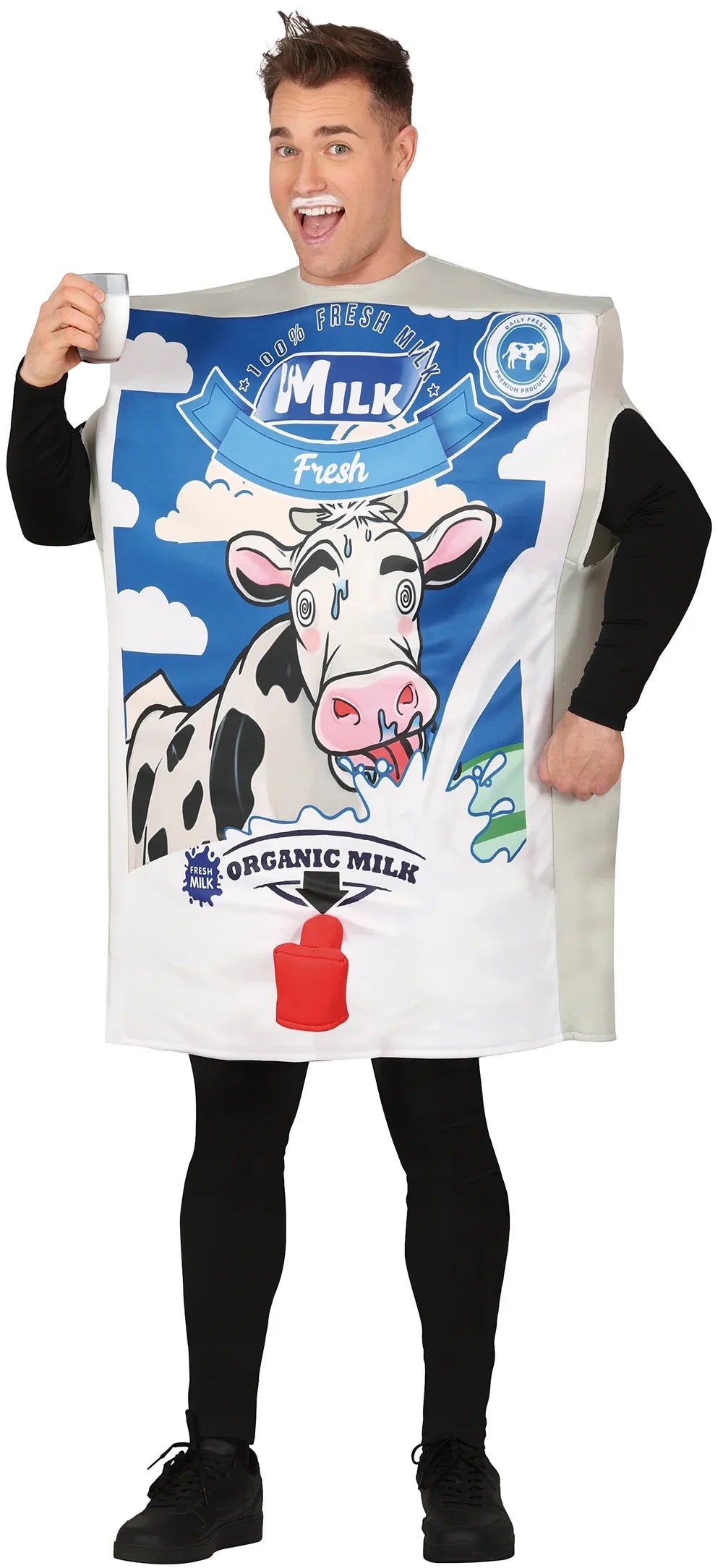 Disfraz de Cartón de Leche con Grifo para Hombre Despedidas Guirca